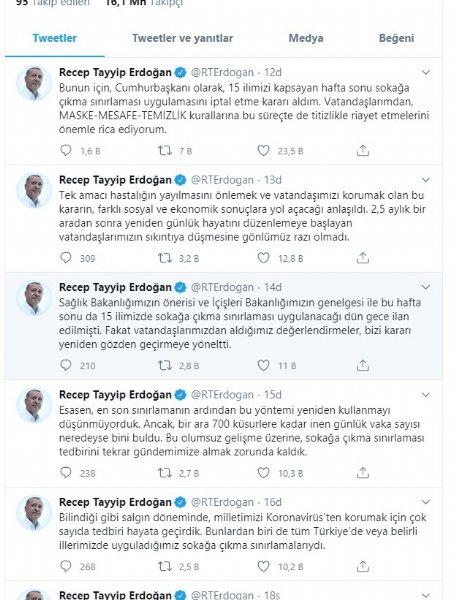 Cumhurbaşkanı Erdoğan sokağa çıkma kısıtlamasını iptal etti... - 1