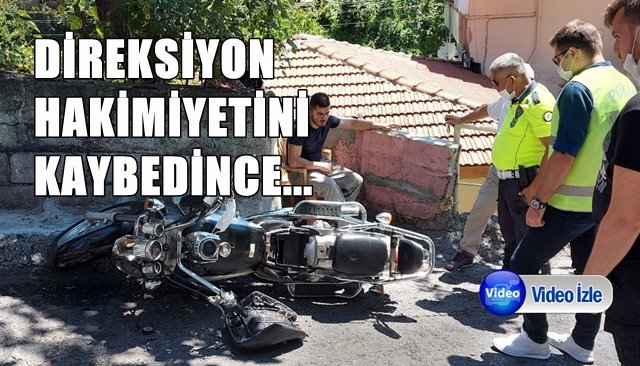 MOTOSİKLET DEVRİLDİ...