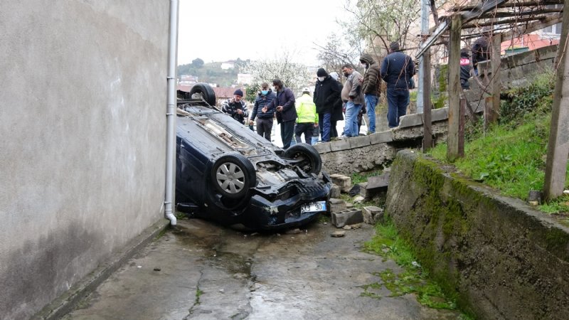 Otomobil takla attı, kaza ucuz atlatıldı... - 3