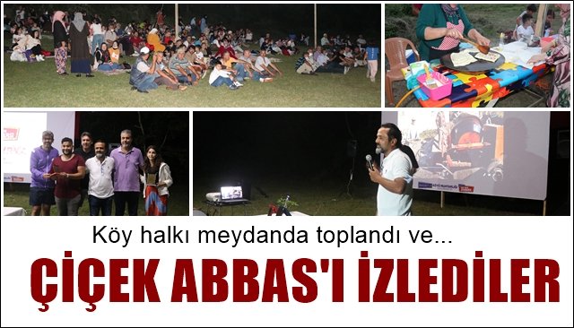Köylüler açık hava sinemasında eğlendi
