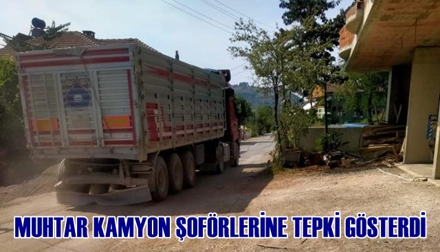  Tek şeritli yolda hız yapan hafriyat kamyonlarına tepki