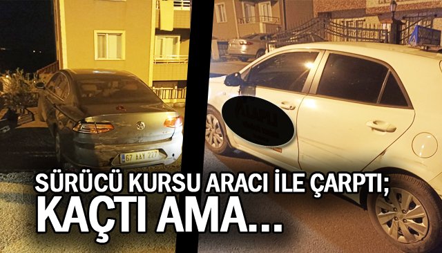 SÜRÜCÜ KURSU ARACI İLE KAZA YAPTI!