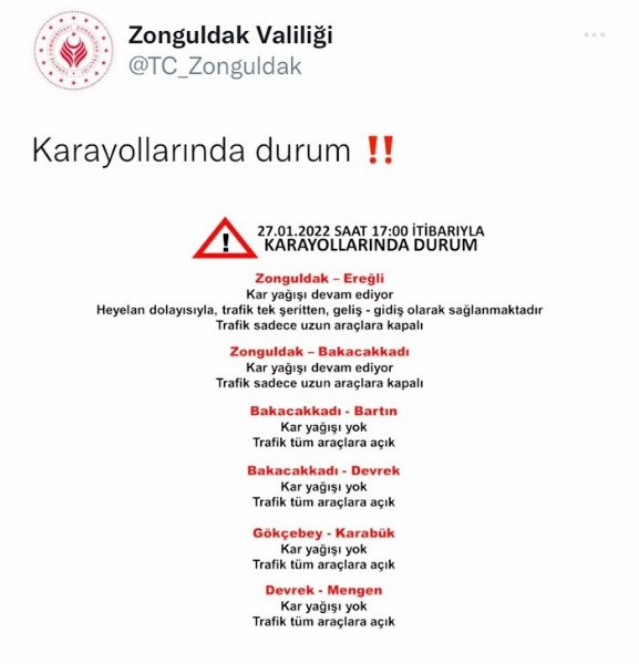 VALİLİKTEN AÇIKLAMA…  1 GÜNLÜK İZİN DAHA - 1