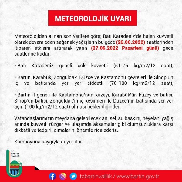 Vatandaşlar Zonguldak, Bartın ve Karabük´te sel ve su taşkınlarına karşı uyarılıyor - 1