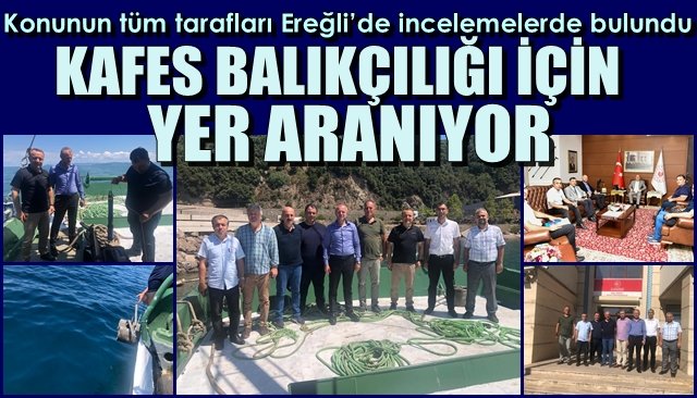 Konunun tüm tarafları Ereğli’de incelemelerde bulundu… KAFES BALIKÇILIĞI İÇİN YER ARAYIŞI 