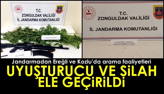 Uyuşturucu ve silah ele geçirildi