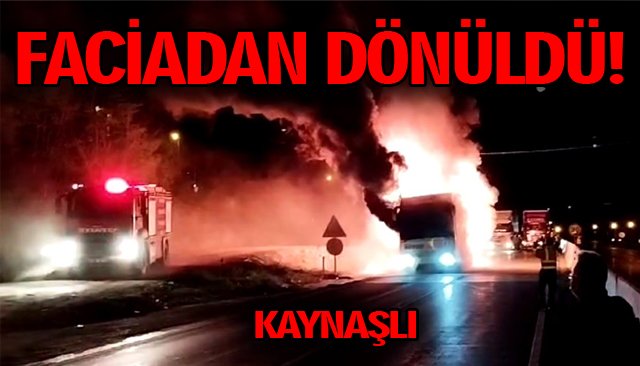 YOLCU OTOBÜSÜ YANDI! 