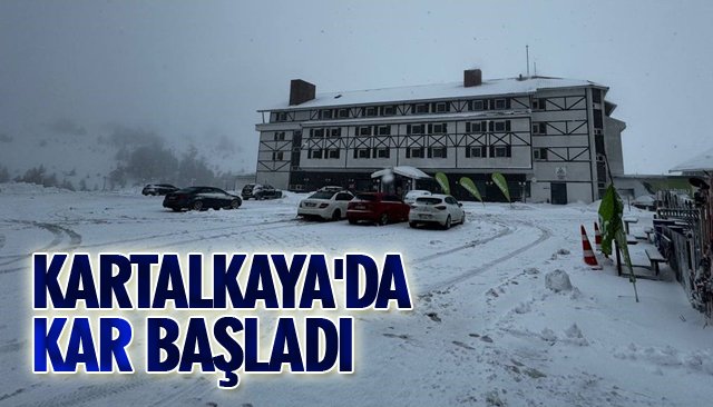 KARTALKAYA´DA KAR BAŞLADI