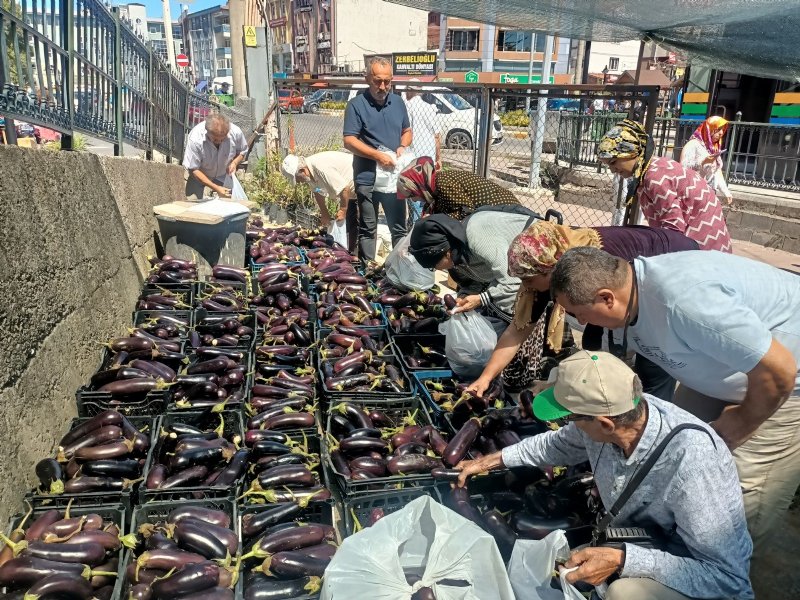 EREĞLİ’DE BEDAVA 5 TON PATLICAN! - 2