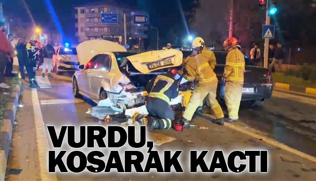 IŞIKTA BEKLEYEN ARACA ÇARPTI, KOŞARAK KAÇTI!