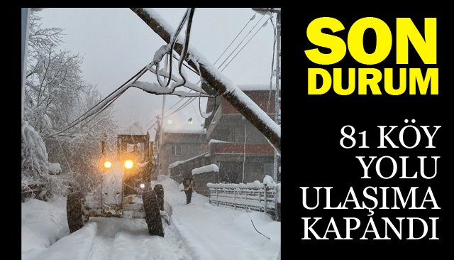 81 KÖY YOLU  ULAŞIMA KAPANDI