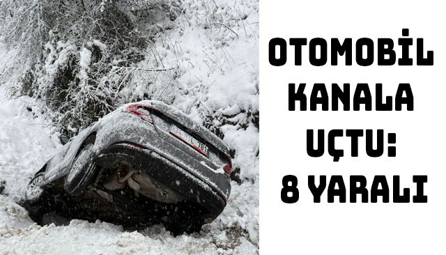 OTOMOBİL KANALA UÇTU: 8 YARALI