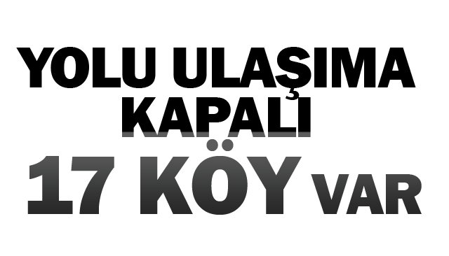 YOLU ULAŞIMA KAPALI 17 KÖY VAR