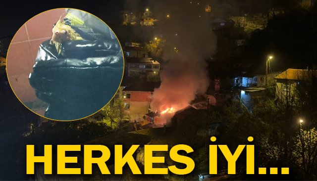 ZONGULDAK’TA YANGIN;  PAPAĞAN KURTARILDI