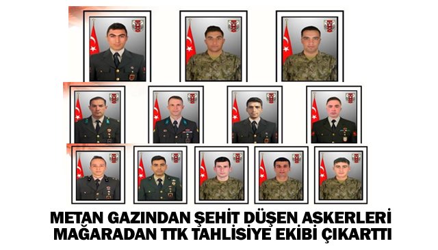 ŞEHİTLERİMİZİ MAĞARADAN TTK EKİBİ ÇIKARTTI