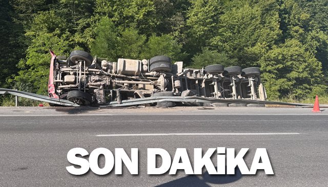 TOMRUK YÜKLÜ TIR DEVRİLDİ