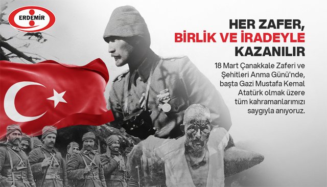 Erdemir  “18 Mart Çanakkale Zaferi ve Şehitleri Anma Günü’’ mesajı