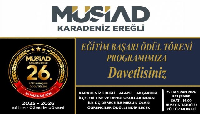 MÜSİAD Eğitim başarı ödül törenine davet.