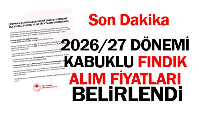  FINDIK  ALIM FİYATLARI BELİRLENDİ