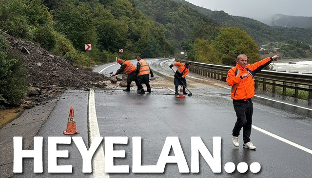Alaplı-Akçakoca yolunda heyelan