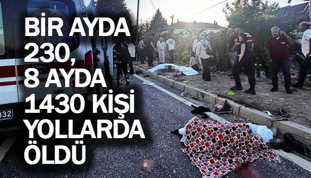 BİR AYDA 230,  8 AYDA 1430 KİŞİ  YOLLARDA ÖLDÜ