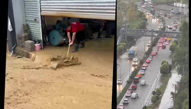 Dere taştı, sanayi sitesini su bastı