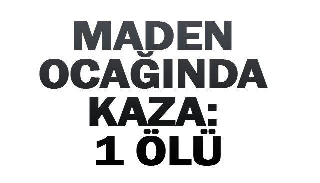 MADEN OCAĞINDA  KAZA: 1 ÖLÜ